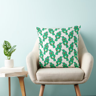 Coussin Oiseau Vert Répéter Cute Quirky Motif Art