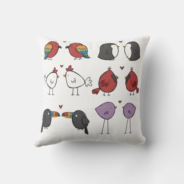 Coussin Oiseaux Amoureux  (Verso)
