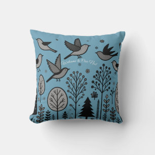 Coussin Oiseaux de la forêt crépusculaire