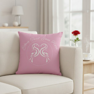 Coussin Oiseaux de l'amour personnalisés rose Saint-Valent