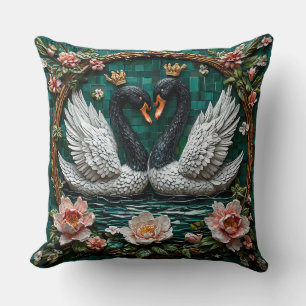 Coussin Oiseaux de l'amour romantiques décoration élégante