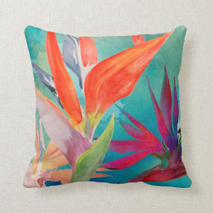 Coussin Oiseaux du paradis vifs