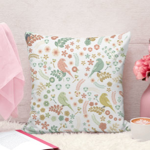 Coussin Oiseaux et Branches Démodés
