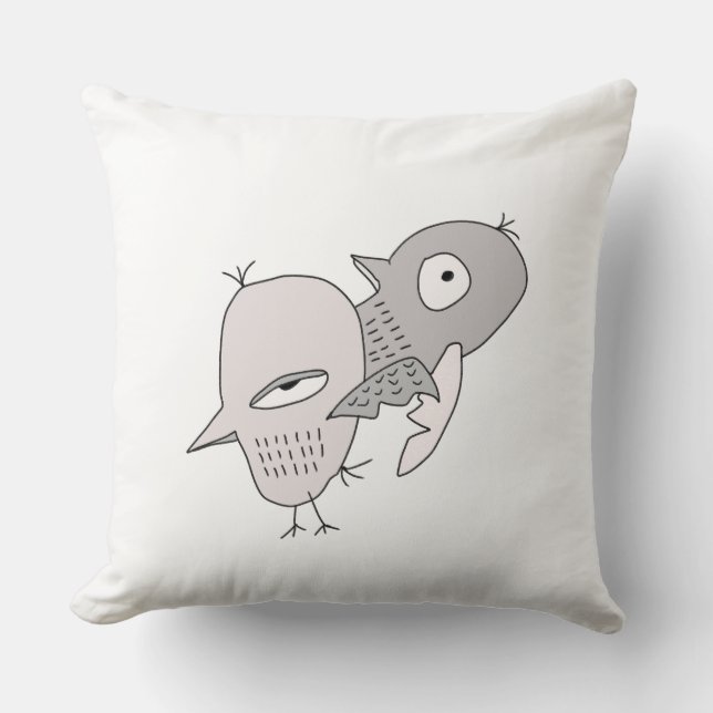 Coussin oiseaux mousseux automne chaude maison intérieure (Recto)