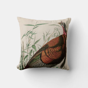 Coussin Oiseaux sauvages de Turquie d'Amérique Audubon Im