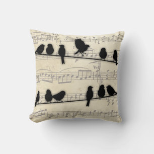 Coussin Oiseaux sur fil 2