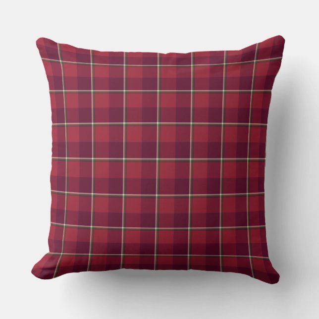 Coussin Old Brick and Cab Sav Plaid (Recto)