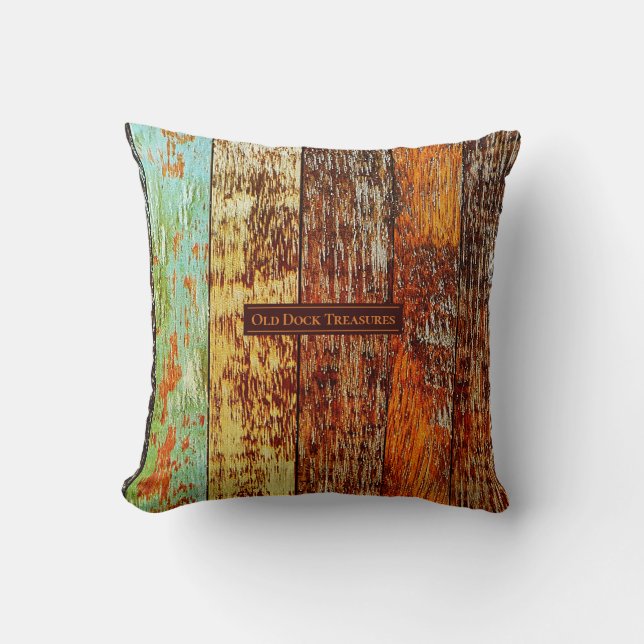 Coussin Old Dock planks Throw Pillow (Recto)