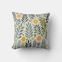 Olive & Citrus Print Cushion
