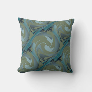 Coussin Olive Green Seafoam Gris Scintillé Formes