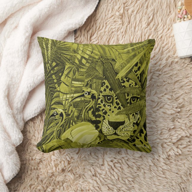 Coussin Olive Leopard Bush Cushion (Couverture)