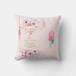 Coussin OLIVIA - Filles Nom Signification Cadeau - Sirène 