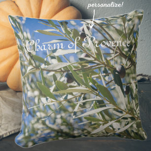 Coussin Olivier vert aux fruits noirs