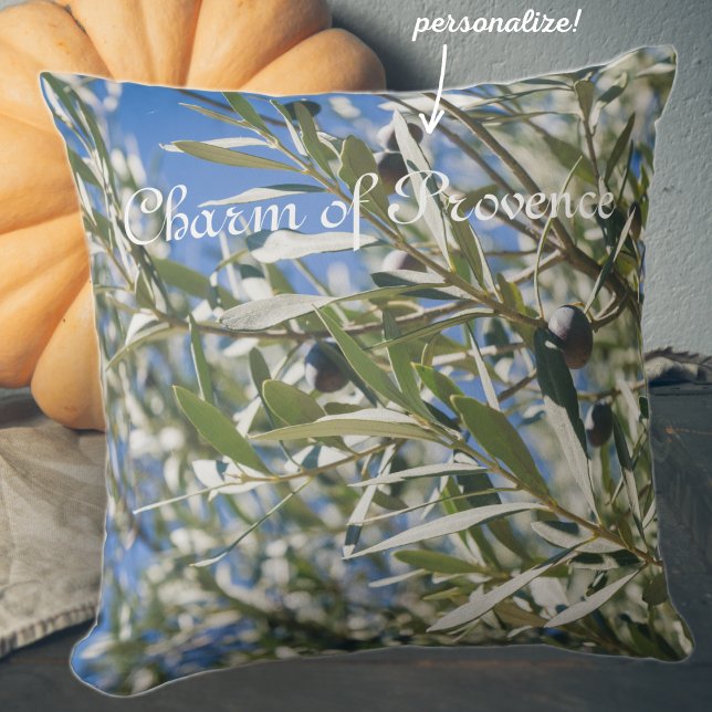 Coussin Olivier vert aux fruits noirs (Créateur téléchargé)