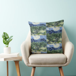 Coussin Oliviers de Van Gogh - Art de Blue Mountain