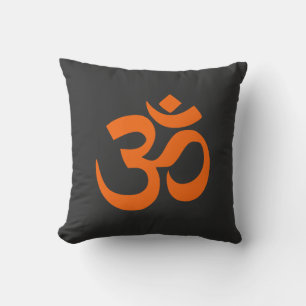 Coussin Om orange moderne