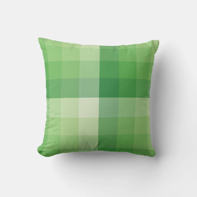 Coussin Ombre Checker Blocs Tons verts Jeter l'oreiller (Recto)