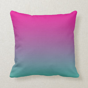 Coussin "Ombre pourpre et turquoise magenta"