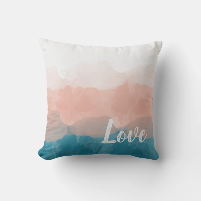 Coussin Ombre rose et bleu amour dégradant (Recto)