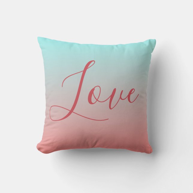 Coussin Ombre rose et bleu amour romantique (Recto)