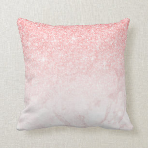 Coussin Ombre rose-or en marbre et Parties scintillant ros