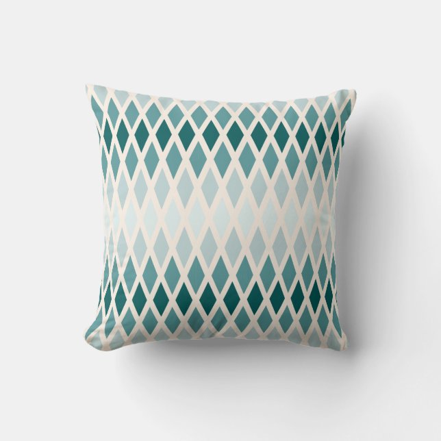 Coussin Ombre turquoise de diamant (Recto)