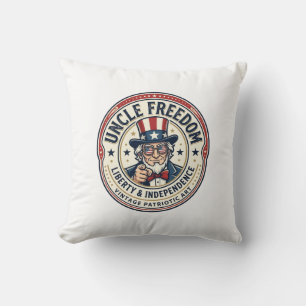 Coussin Oncle Freedom Patriotique Oncle Sam Personnage Fon