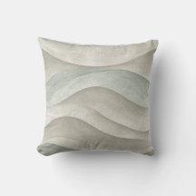 Ondes Côtières Taupe Et Bleu Aquarelle