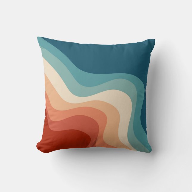 Coussin Ondes de style rétro (Recto)