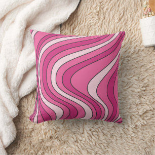 Coussin Ondes de style rétro rose