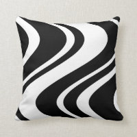 Coussin onduleux de rayure de zèbre - noir et