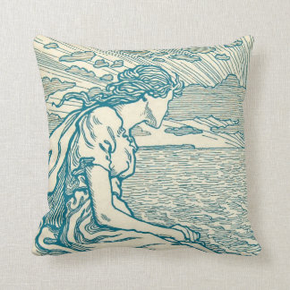 Coussin Opéra vintage de Wagner de mer de falaise d'amour