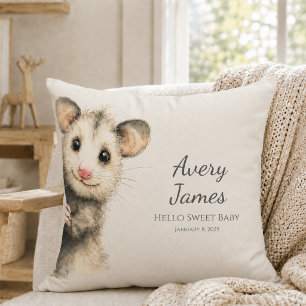 Coussin Opossum de la forêt Baby • Crèche Crème Chaude