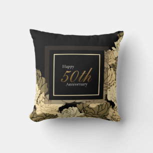 Coussin Or, bronzé et beige 50e anniversaire