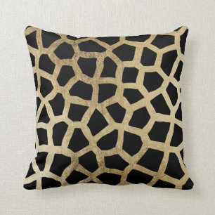Coussin Or élégant de faux et poster de animal moderne