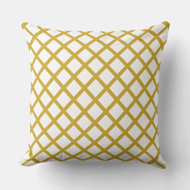 Coussin Or et catégorie blanche un carreau 20x20 de coton (Recto)