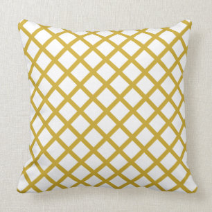 Coussin Or et catégorie blanche un carreau 20x20 de coton