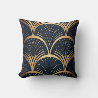 Coussin Or et marine