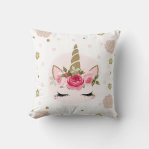 Coussin Or et rose Unicorn Fleur Fleur Fleur Fleur Fleur T