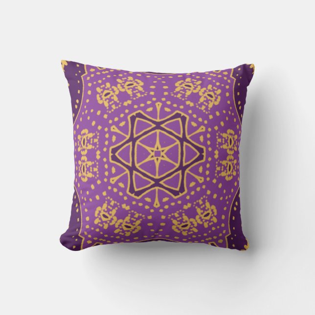 Coussin Or et violets réversibles (Recto)