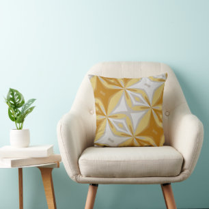 Coussin Or floral Abstrait et argent gris Abstrait