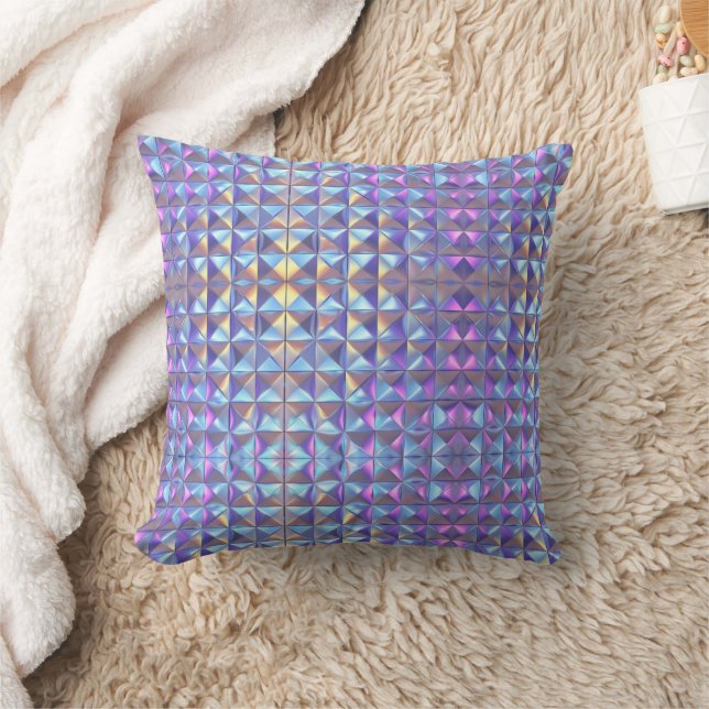 Coussin Or Géométrique Iridescent Bleu et Violet 2 (Couverture)