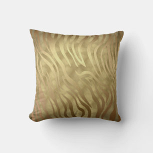 Coussin Or Luxe Luxueux Zèbre Jungle Safari Glam