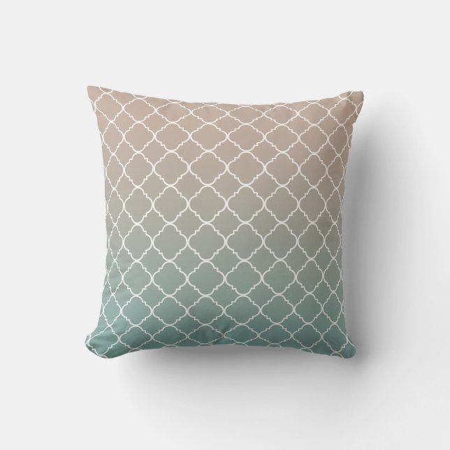 Coussin Or Teal Quatrefoil (Recto)