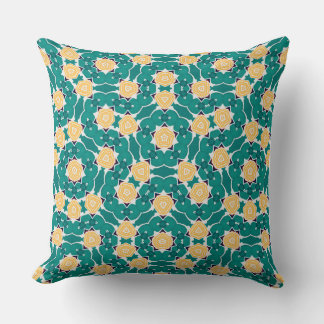Coussin Or turquoise accent géométrique de 20 po x 20 po