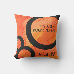 Coussin Orange 80 Anniversaire de la Décennie