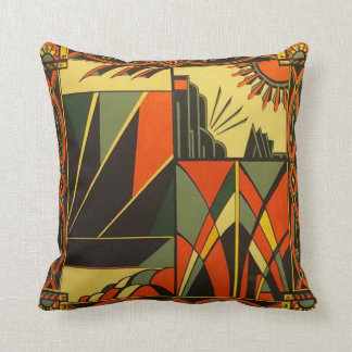 Coussin orange Art déco