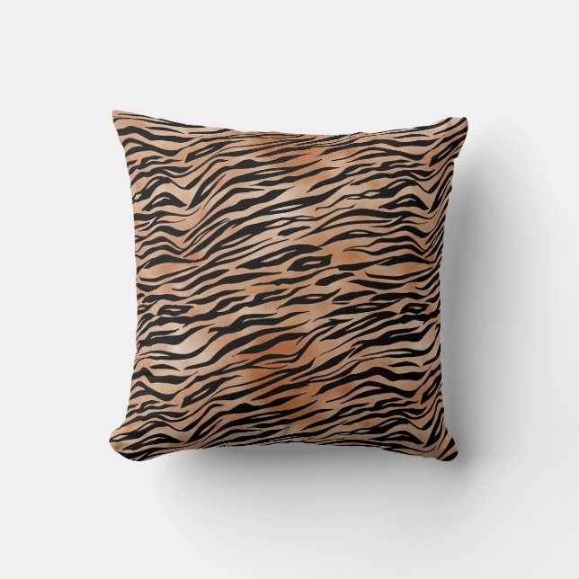 Coussin Orange Black Tiger (Recto)
