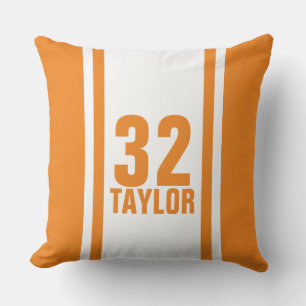 Coussin Orange & Blanc Striped Sports Jersey Jeu d'oreille