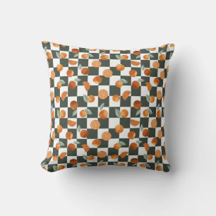 Coussin Orange Bliss Dark Turquoise Checkers